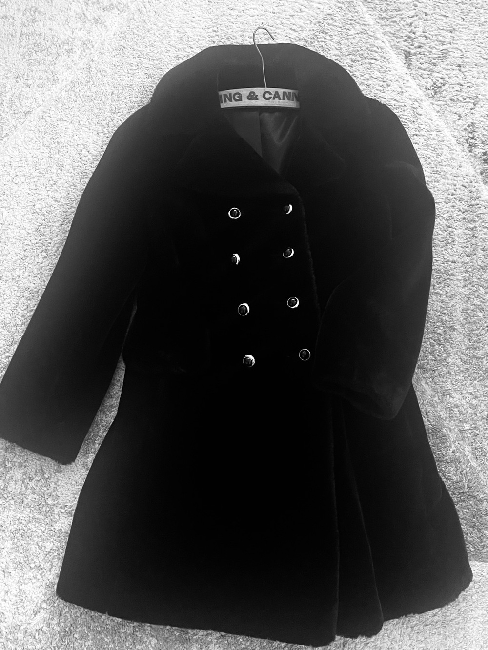 Borgazia Black Faux Fur Lined Coat - Sleek Satin Interior
